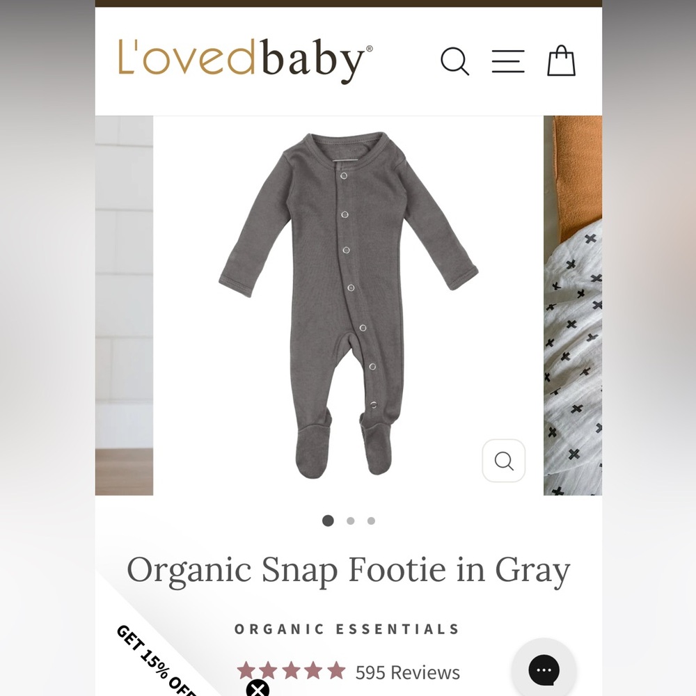 L’oved Baby Footed Sleeper | 0-3 months | organic cotton